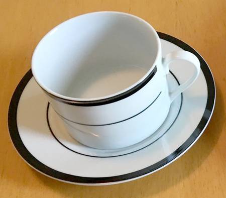 Sierra Black Flat Cup & Saucer Set