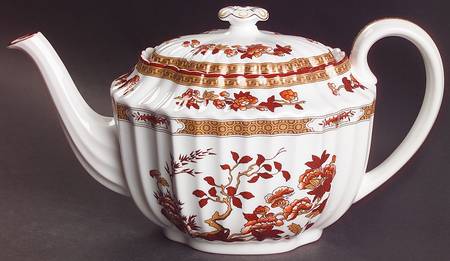 Indian Tree (Orange Rust, Bone, 2004) Teapot & Lid
