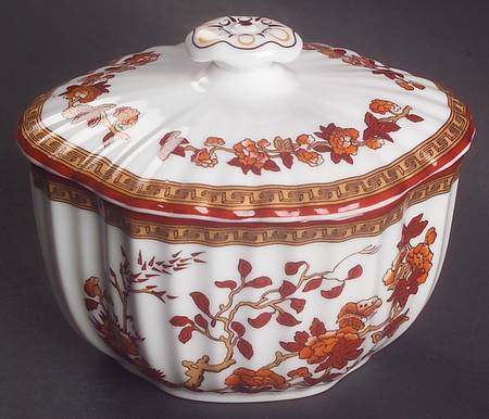 Indian Tree (Orange Rust, Bone, 2004) Sugar Bowl & Lid