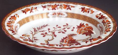 Indian Tree (Orange Rust, Bone, 2004) 9" Oval Vegetable Bowl