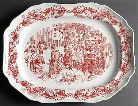 St. Nick Salad Plates & Mugs 19" Oval Serving Platter