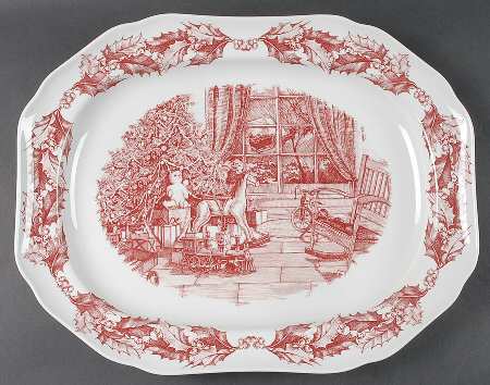 St. Nick Salad Plates & Mugs 16" Oval Serving Platter by Spode