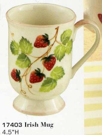 Strawberries (Scalloped) Irish Coffee Mug