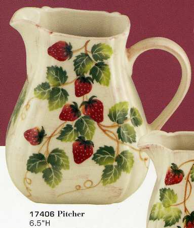 Strawberries (Scalloped) Pitcher