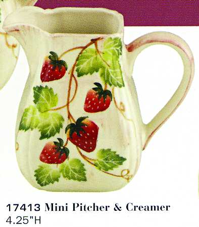 Strawberries (Scalloped) Miniature Pitcher