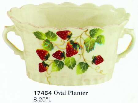 Strawberries (Scalloped) Oval Cachepot