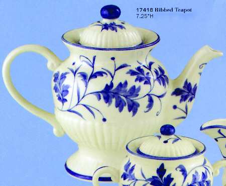 Blue Leaf Teapot & Lid