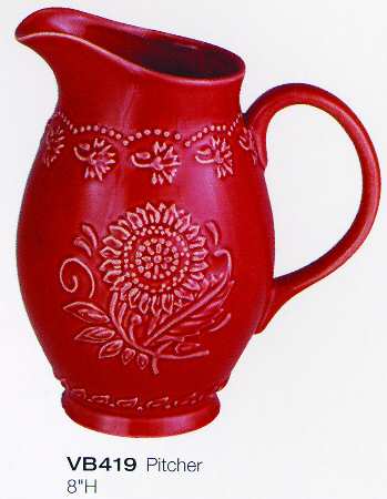 Sunflower Red Pitcher