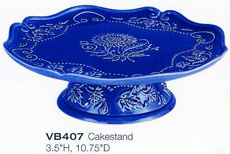 Sunflower Blue Footed Cake Plate