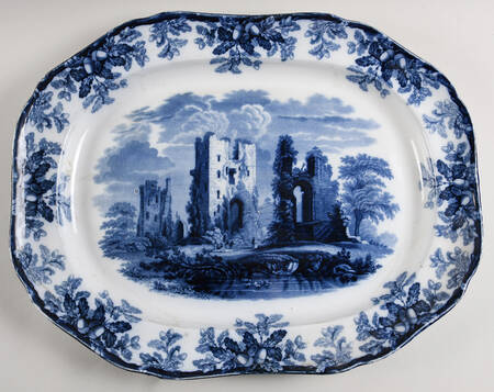 Ruins Blue (Pierced Edge, Circa 1884) by Spode