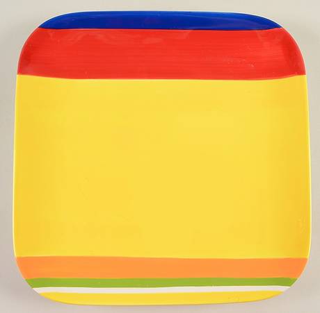 Colorfest III Yellow Square Dinner Plate