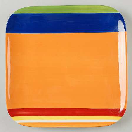 Colorfest III Orange Square Dinner Plate