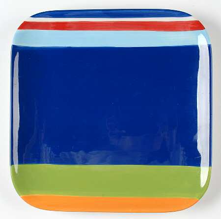 Colorfest III Blue Square Dinner Plate