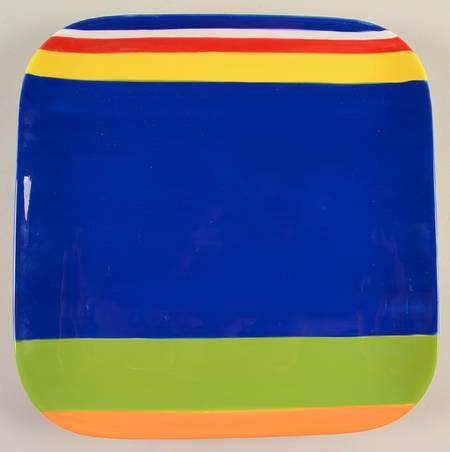 Colorfest III Blue Square Dinner Plate
