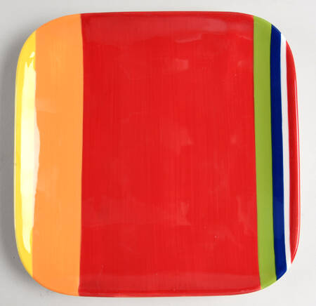 Colorfest III Red Square Salad Plate