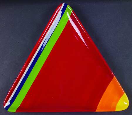 Colorfest III Red Triangular Dinner Plate