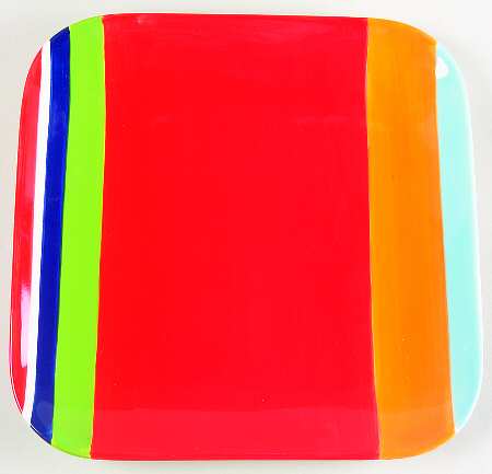Colorfest III Red Square Dinner Plate