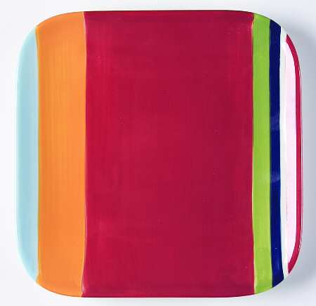 Colorfest III Red Square Salad Plate