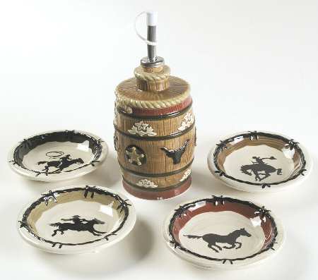 Happy Trails Oil Jar Drizzler with 4 Motif Dipping Dish