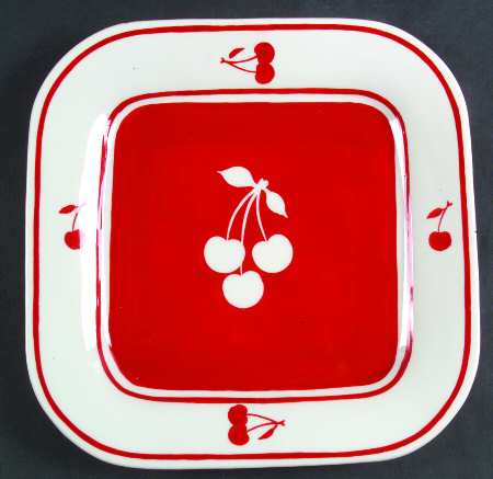 Cherries Jubilee Square Dinner Plate
