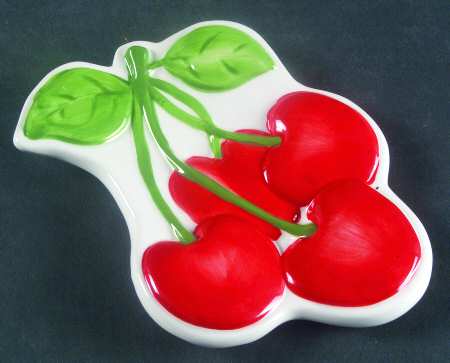 Cherries Jubilee Spoon Rest/Holder (Holds 1 Spoon)