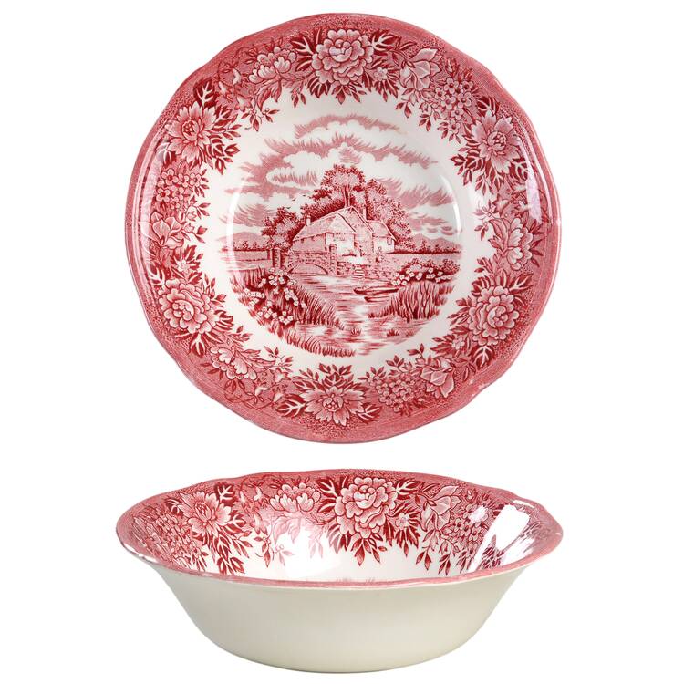 English Village Red Coupe Cereal Bowl