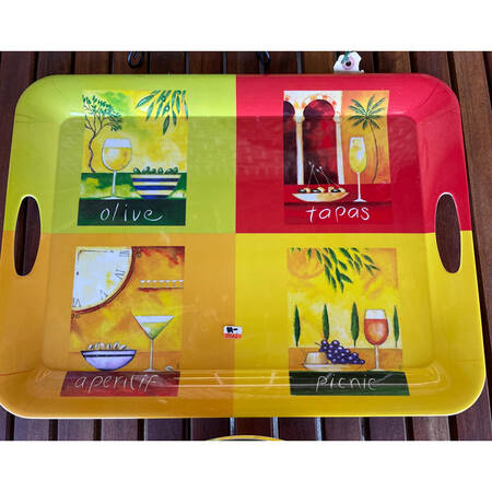 Tapas Green Handled Melamine Tray