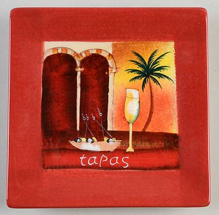 Tapas Red Canape Plate