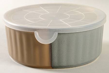 Gold Dust Green 6" Storage Bowl Ceramic with Plastic Lid