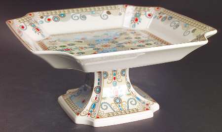 Jewel Turquoise & Pearls Square Compote (Height X Width)