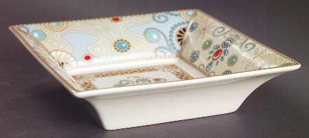 Jewel Turquoise & Pearls 6" Square Tray