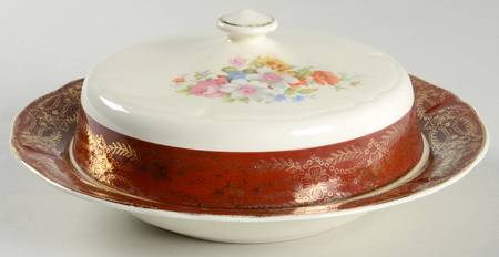 Madame du Barry Maroon Round Covered Butter