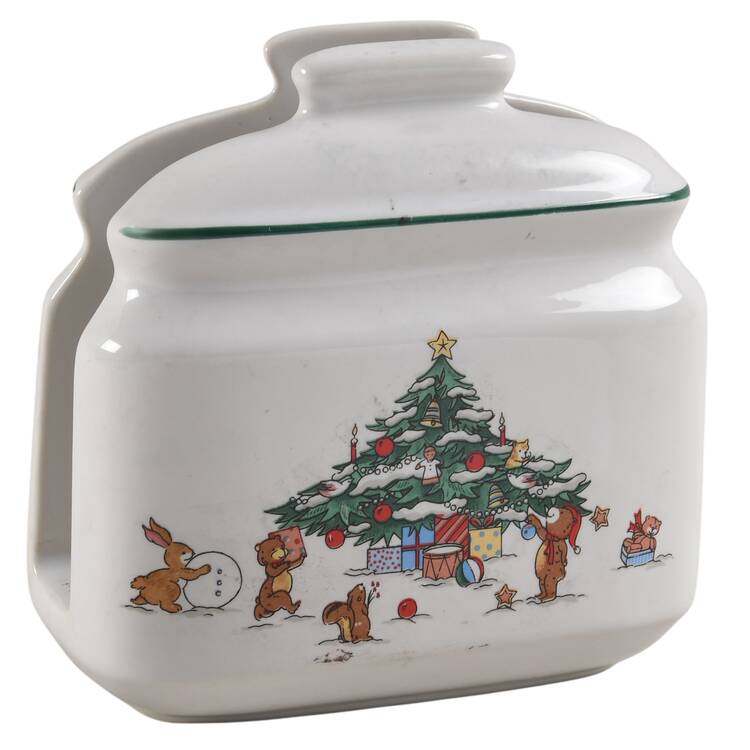 Whimsical Christmas (Smooth, Green Trim) Napkin Holder