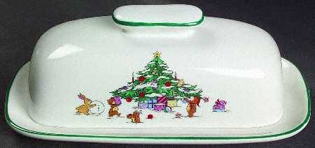 Whimsical Christmas (Smooth, Green Trim) 1/4 Lb Covered Butter