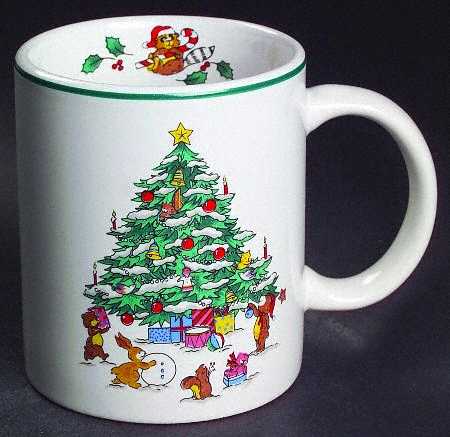 Whimsical Christmas (Smooth, Green Trim) Mug