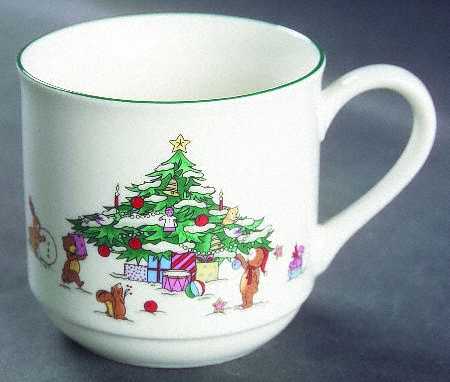 Whimsical Christmas (Smooth, Green Trim) Flat Cup