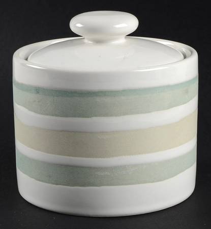 Segments Green Sugar Bowl & Lid