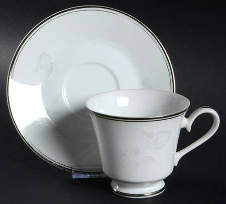 Carolyn (With Ring) Footed Cup & Saucer Set