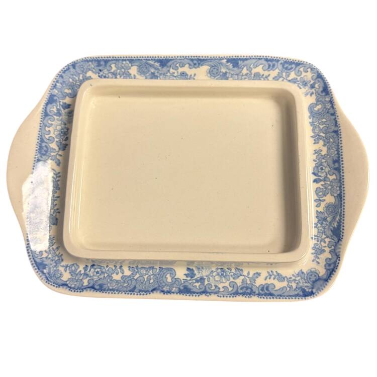 Rhine Blue (Smooth, Newer) Square Butter No Lid