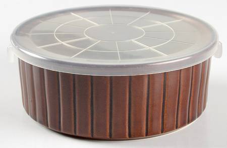 Eclipse Brown 8" Ceramic Storage Bowl & Plastic Lid