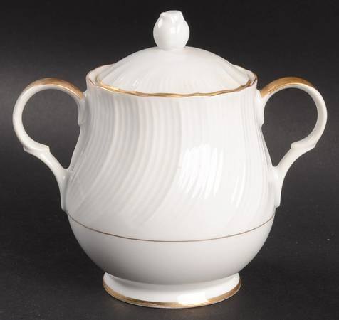 Golden Swirl Sugar Bowl & Lid