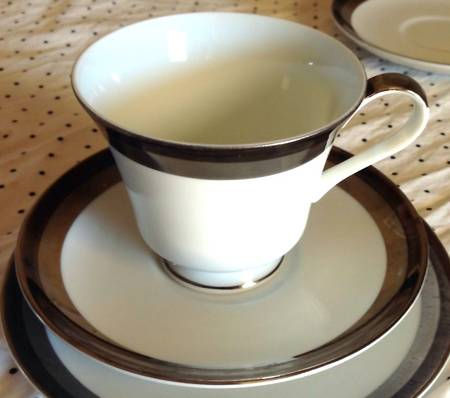 Platinum Footed Cup & Saucer Set