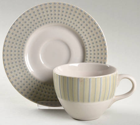 Moss Green Flat Cup & Saucer Set