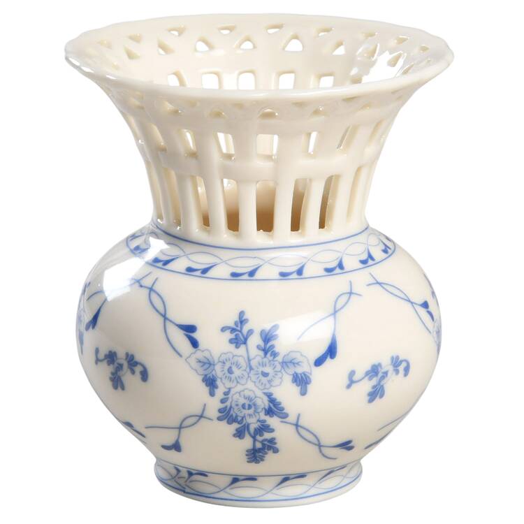 Rose Brocade 4" Pierced Vase