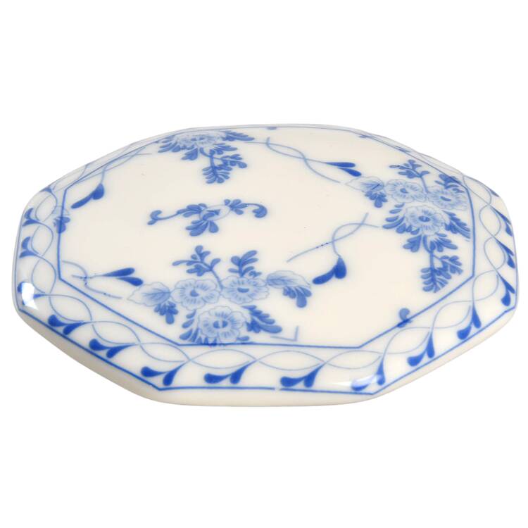 Rose Brocade Lid for Hexagonal Box