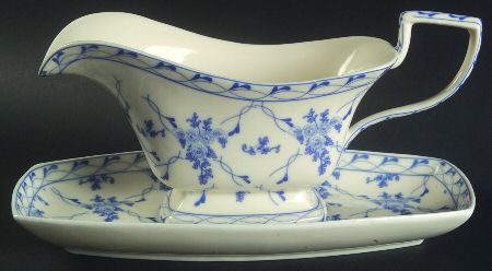 Rose Brocade Gravy Boat & Underplate