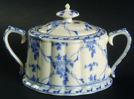 Rose Brocade Sugar Bowl & Lid