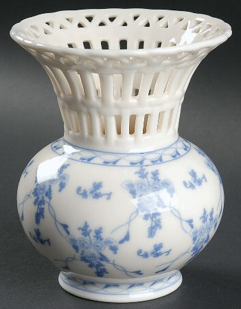 Rose Brocade 5" Pierced Vase