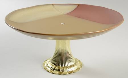Gold Dust Sienna Cake Stand with 4"-5" Metal Pedestal  Hc