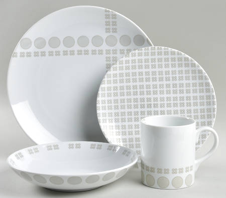 Columbus Circle Taupe 4 Piece Place Setting